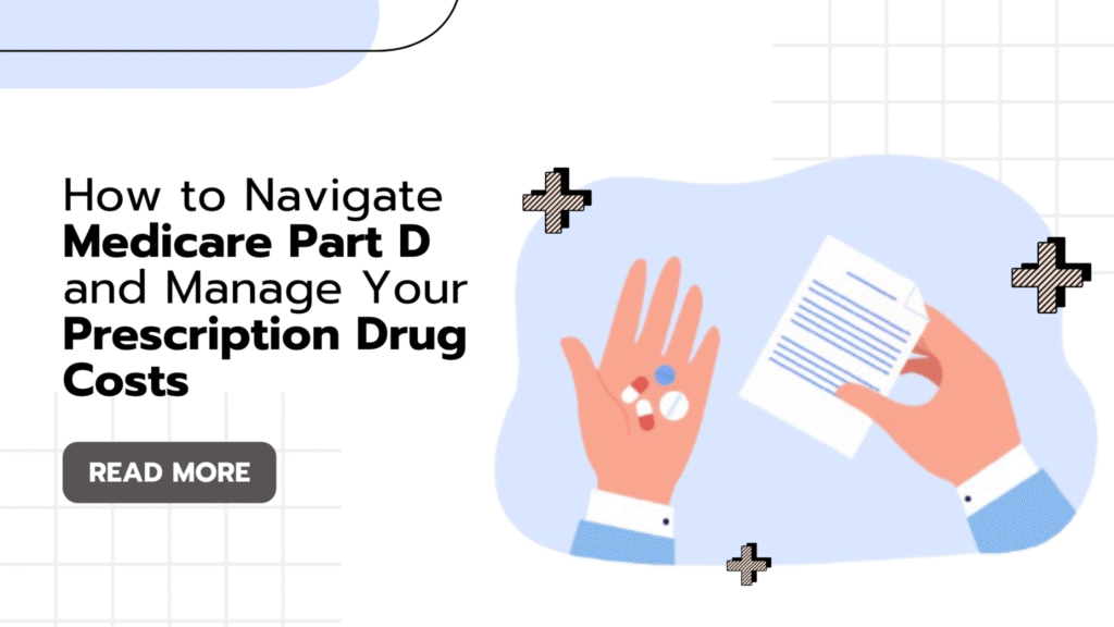 A vector illustration of a person carrying pills and a prescription, along with the blog title and a ‘Read More’ button